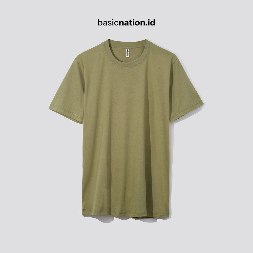 BASICNATION Kaos Hijau Sage Polos Premium Cotton Combed 30s | Atasan Basic Hijau Sage | Tshirt Unise