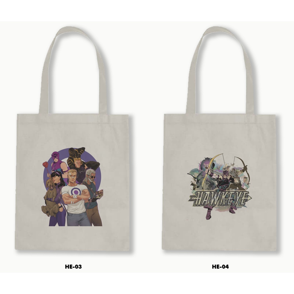 Tas Tote Bag Resleting Kanvas/Blacu  - Hawkeye