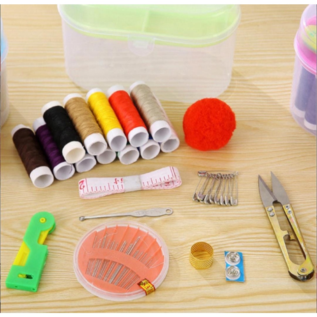 Sewing Kit Box / Alat Set Jahit Isi 8 Benang / Alat Jahit