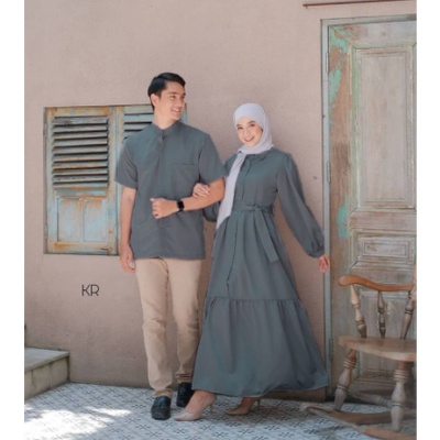 Couple Pasangan Suami Istri Jumbo Model Terbaru 2023 Cp Syafiq Motif Polos Couple Lebaran
