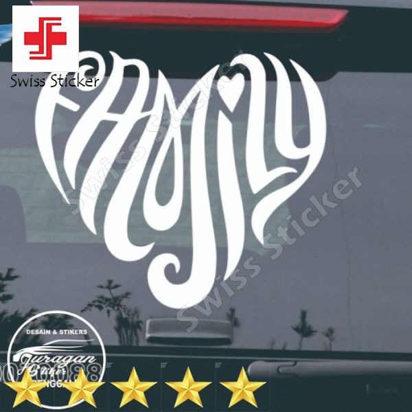 Terlaris Stiker Cutting FAMILY bentuk LOVE untuk kaca mobil universal Elegan