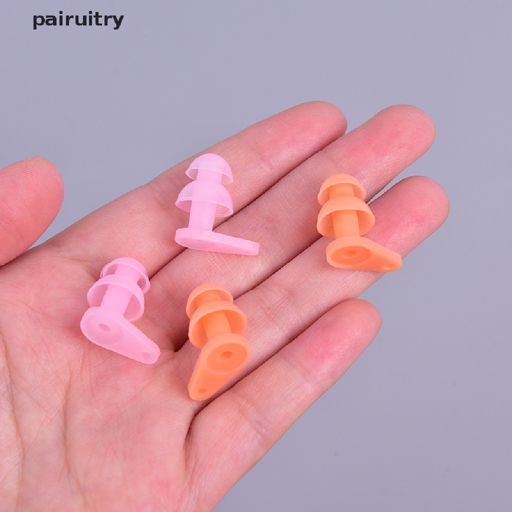 Prt 1 Pasang Earplugs / Penutup Telinga Bahan Silikon Anti Air Untuk Berenang / Olahraga Air PRT