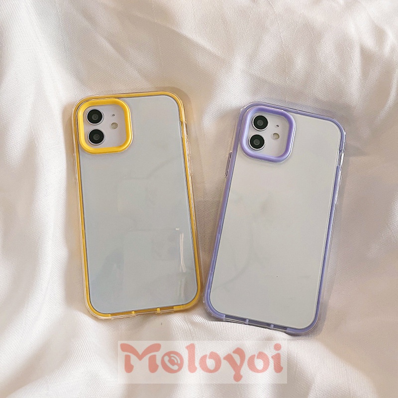 Soft Case TPU Transparan 3 in 1 Warna-Warni Untuk 11 XR 7 8 Plus XS X 12 11 13 Pro Max SE 2020