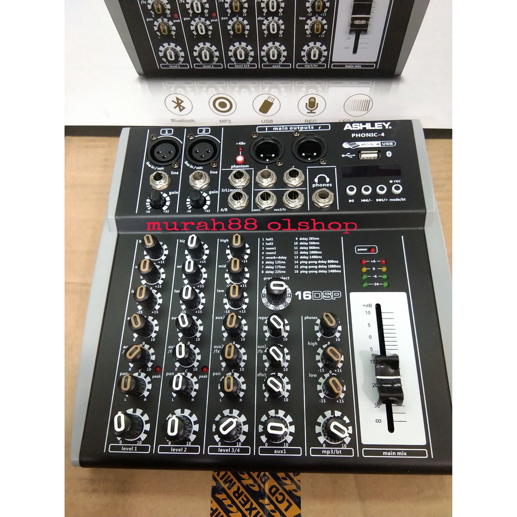 MIXER AUDIO ASHLEY PHONIC-4 4 ch ORIGINAL FREE HARDCASE TOP SELLER