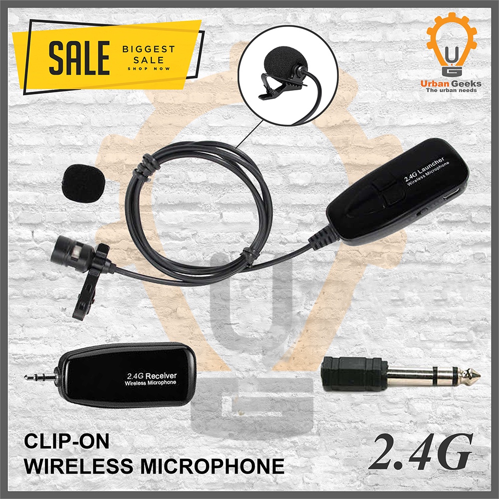 Microphone Mic Clip On Wireless 2.4G PRANK VLOG untuk Smartphone HP