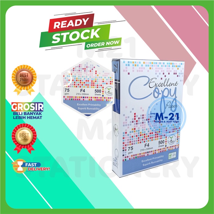 

KERTAS F4 HVS 75 GSM EXCELLENT RIM 500 LEMBAR