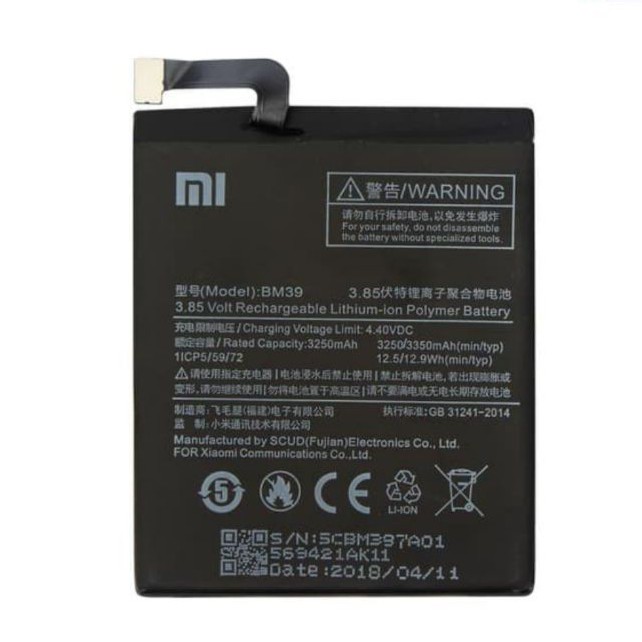 Baterai Batre Battery Xiaomi Mi6 Mi 6 BM39 Original