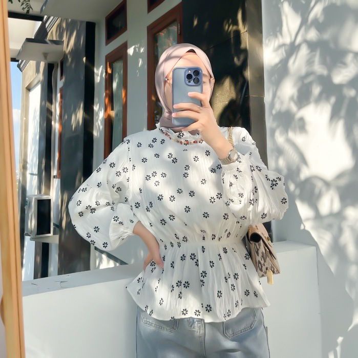 BEFAST - ZFS OOTD Blouse KETRIN /  BYTHA SHAKILA FLORAL BLOUSE / Blouse Wanita Model Terbaru / Pakaian Casual Wanita Kekinian / Atasan Lengan Panjang / Blouse Pinggang Karet / Fashion Wanita Modis / Outfit Wanita Hijab Trendy / Blouse Motif Bunga