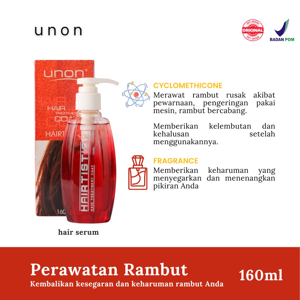 UNON Hairtistic Hair Treatment Coat - Merah 160ml