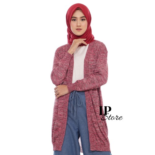 Long Twist Cardigan Rajut Panjang Wanita Style Hijab Remaja Premium