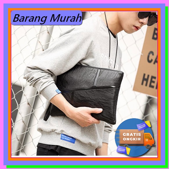 Tas Tangan Handbag Clutch Bag Kulit Impor Pria Wanita Original Mu DW290 Tas Tangan Pria Import - P