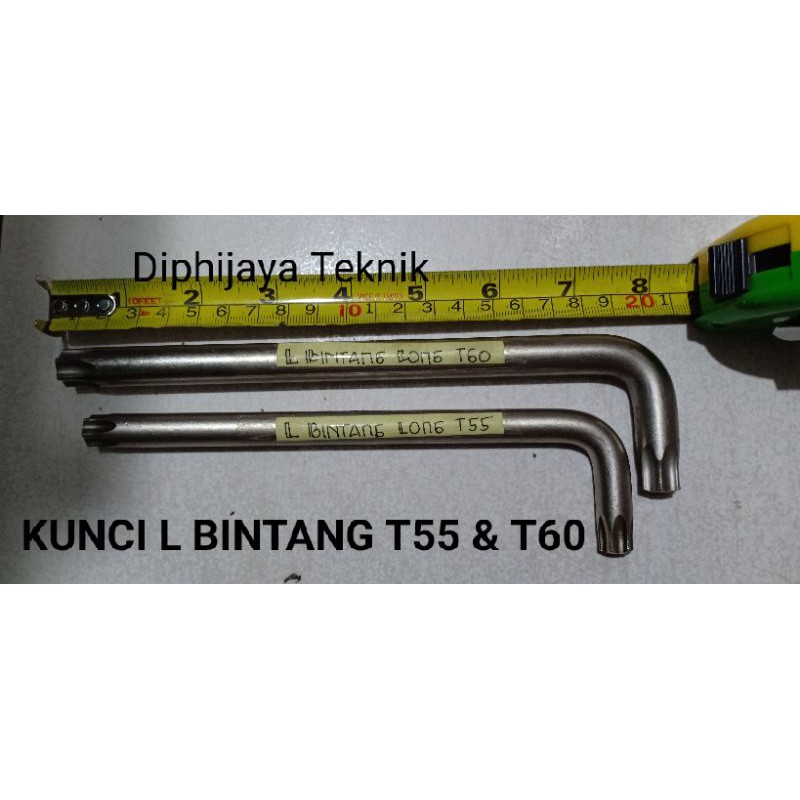 Kunci L Bintang Torx Panjang T55 atau T60 Buntu