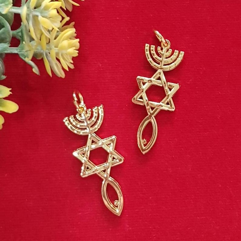 Kalung Israel Mesianik Warna Gold Souvenir dan Aksesoris Wanita Profetik Judaika Yahudi