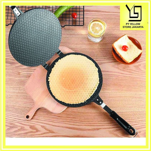 CETAKAN KUE/CETAKAN WAFFLE/CETAKAN CROFFLE/ anti lengket bulat tebal l lebar