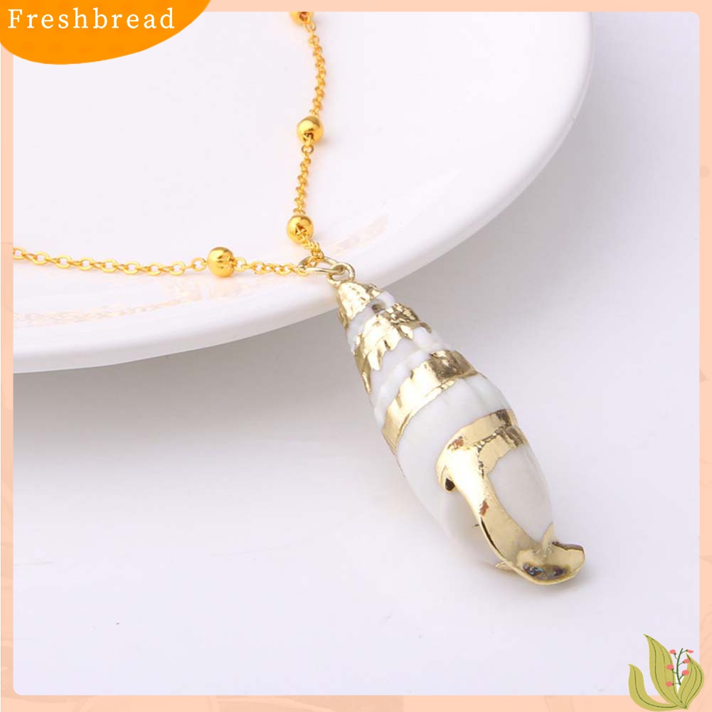 [TERLARIS]Bohemian Women Beads Conch Cowrie Shell Pendant Chain Necklace Jewelry Gift