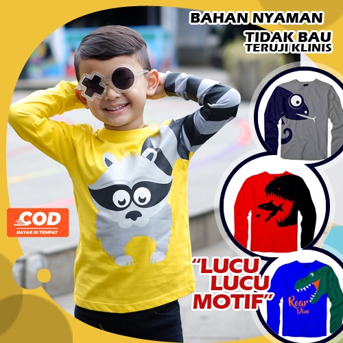 PAKAIAN KAOS ANAK LAKI LAKI COWOK LENGAN PANJANG USIA 2 3 4 5 6 7 8 9 10 12 TAHUN KAOS TANGGUNG ANAK