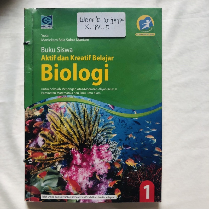 BUKU CETAK BIOLOGI GRAFINDO MEDIA PRATAMA KELAS 10 X