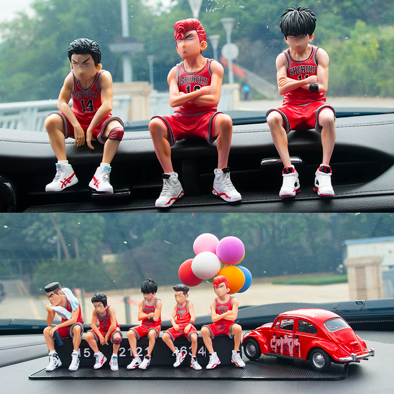 8cm SLAM DUNK Figure Hanamichi Sakuragi Rukawa Kaede Akagi Takenori Miyagi Ryota Shohoku Mainan Pemain Basket Untuk Ornamen Mobil