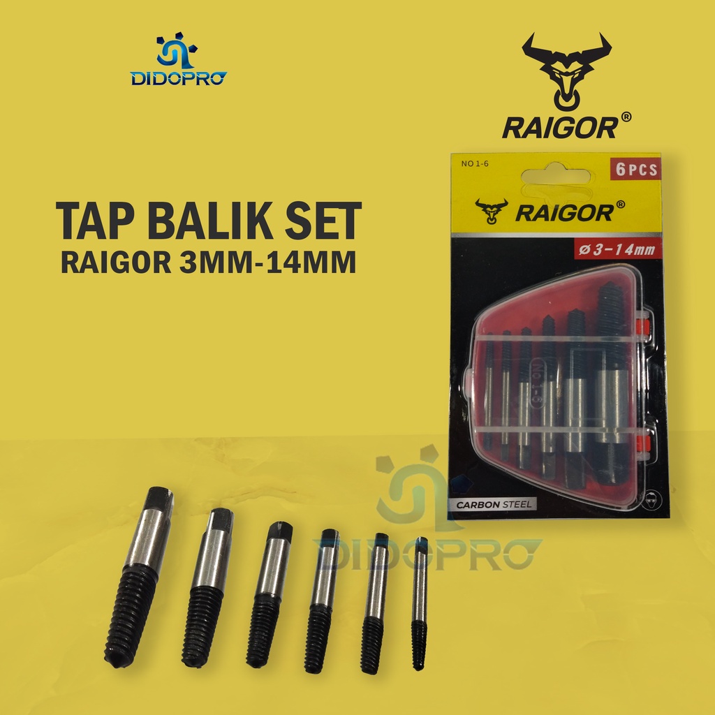 Screw Extractor Set - Tap Balik Set 6 Pcs - Pencabut Baut Rusak Patah