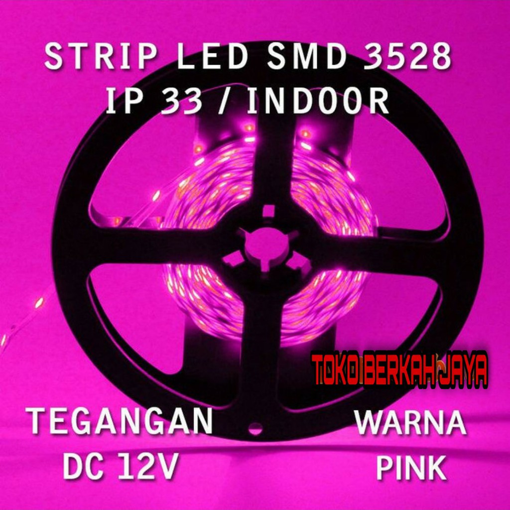 Jual LED Strip 3528 Pink Ip33 DC 12 Volt Indonesia|Shopee Indonesia