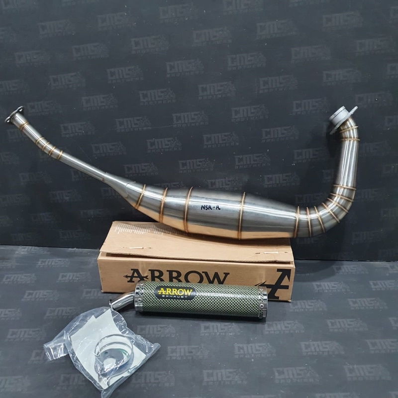 Knalpot Racing Arrow 2T NSR R Stainless Full System Original