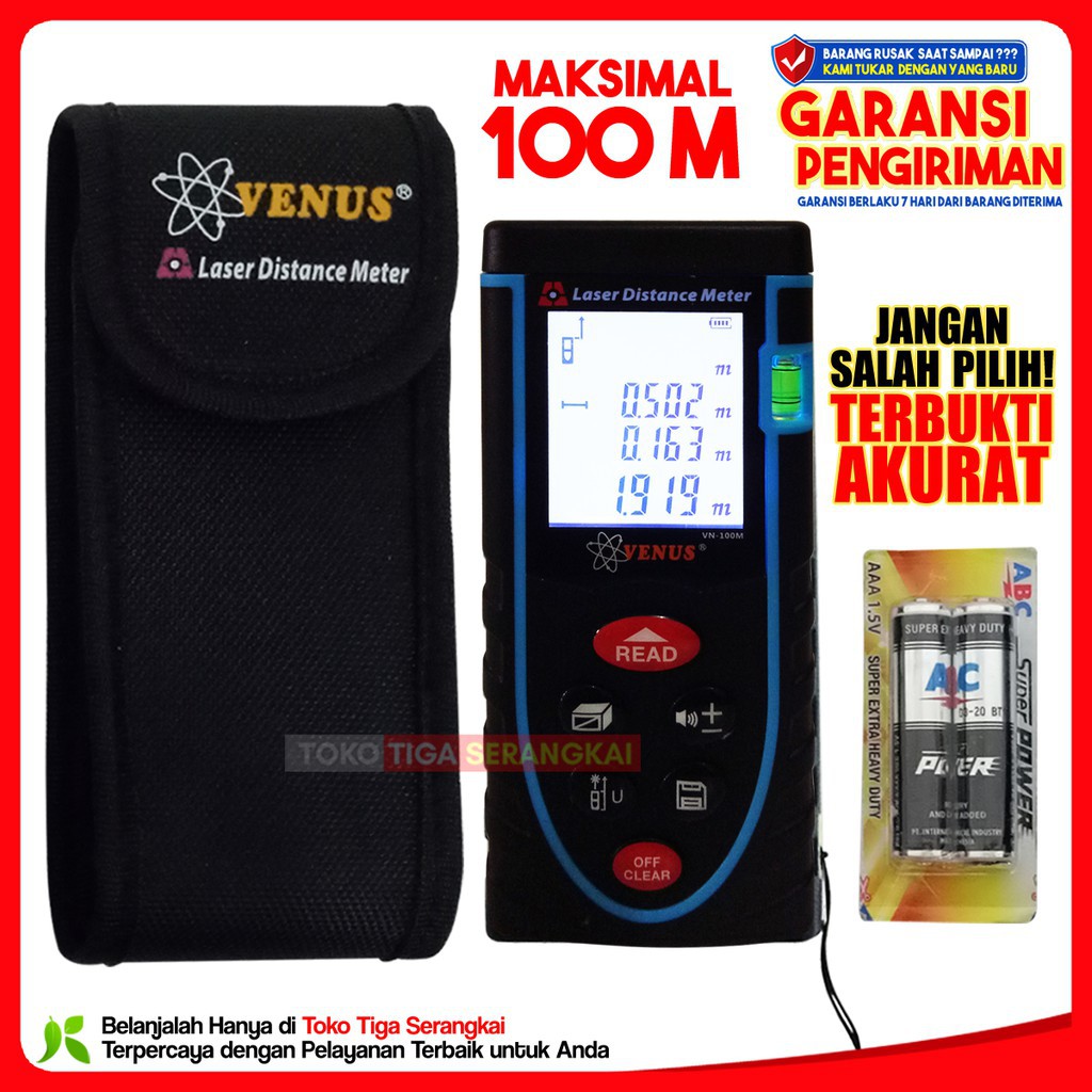 Venus Laser Distance Meter Meteran Digital 100 Meter VN-100M