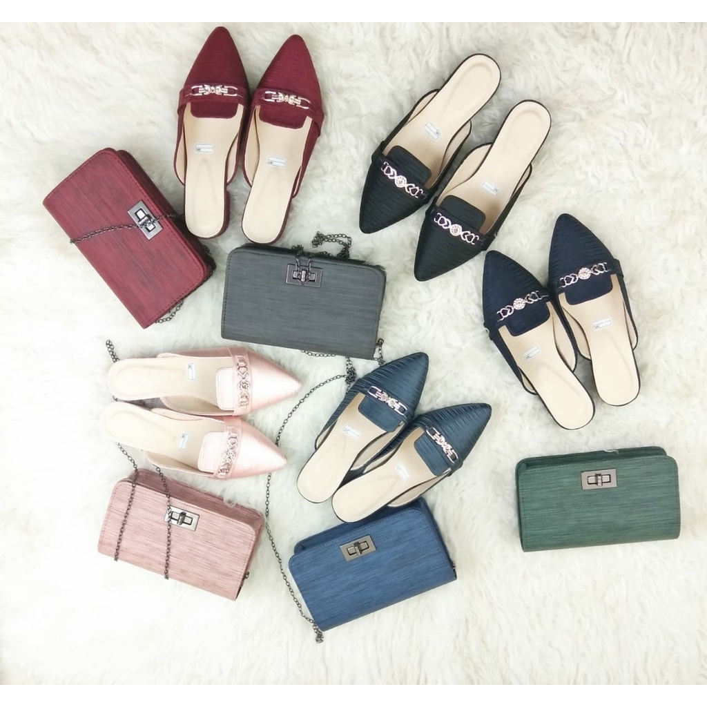 Syalubag_Sandal dan Tas Serat Satu Set Fashion Wanita