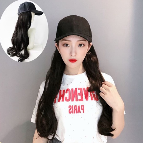 Wig Topi - Rambut Wig Curly Topi - Wig Wanita