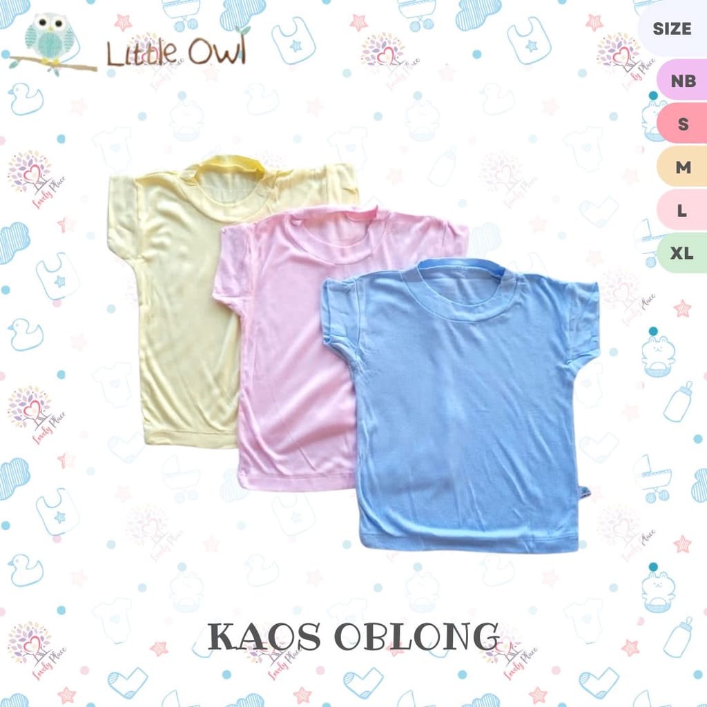 Little Owl Baju Bayi Oblong 100% Katun Bamboo SML 3-18 Bulan