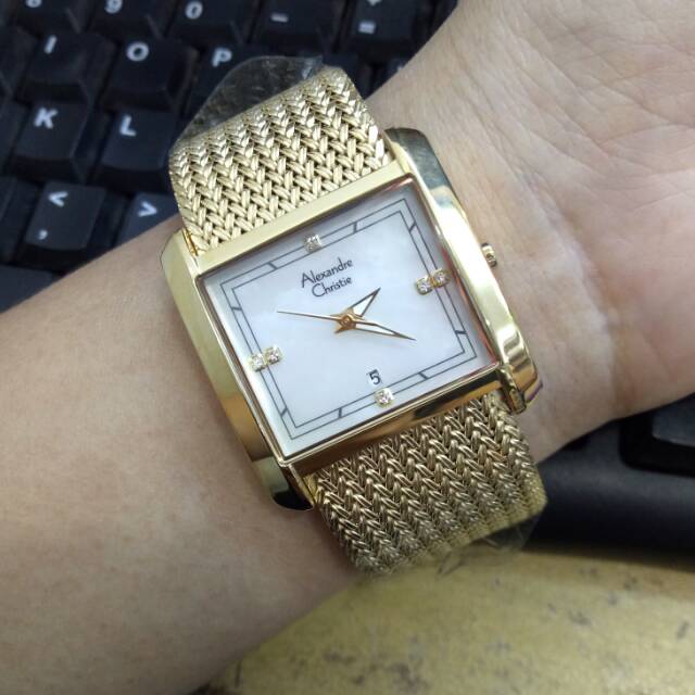 Jam Alexander Christie AC 2564 LH Gold rantai gelang