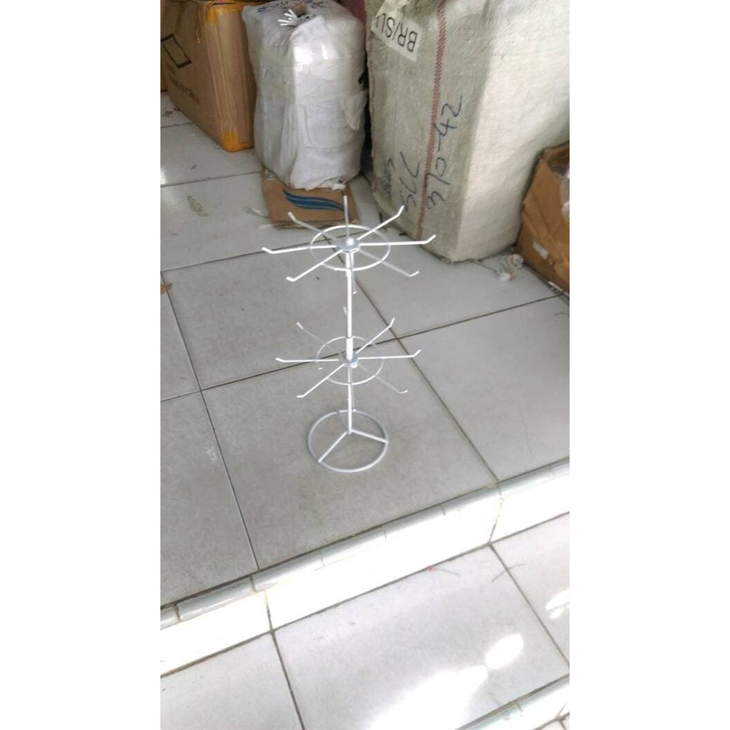 Promo display putar matahari rak 2 susun gantungan aksesoris handphone Murah