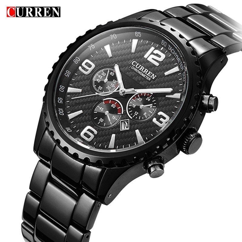 CURREN 8056 Jam Tangan Pria Analog Stainless Steel Chronograph Tidak Aktif WATCHKITE WKOS