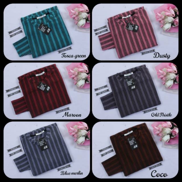 Baju wanita kaos murah tangan panjang kaos belang tangan panjang