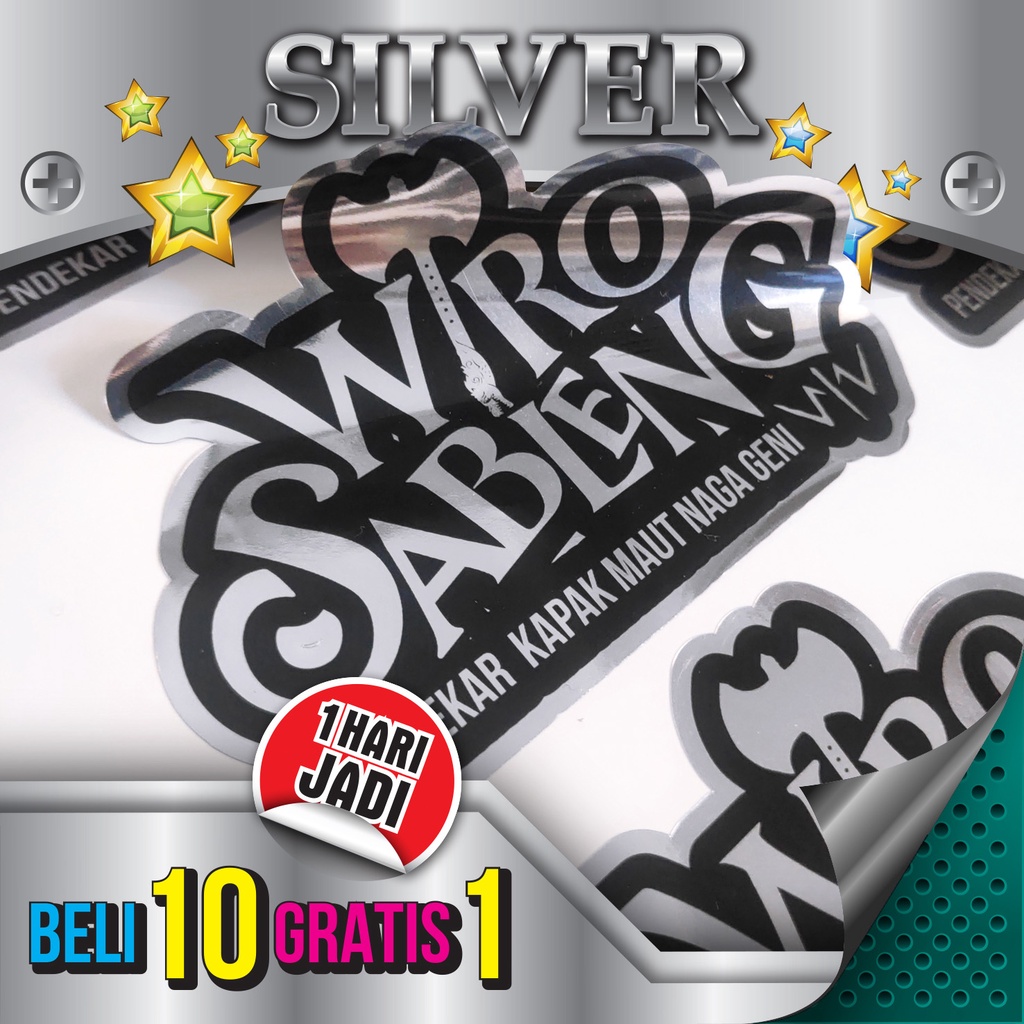 

CETAK STIKER SILVER METALIK A3+ Print + Cutting Kisscut - MINIMAL Order 6 Lembar