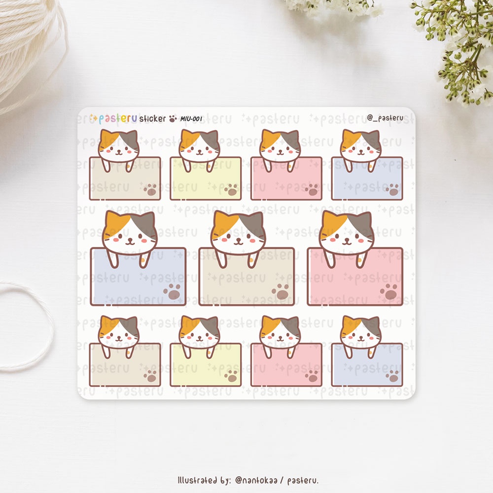 

Kawaii Cat Blank Board | Pasteru Planner Journal Sticker