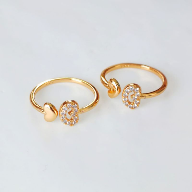 Cincin Xuping Motif Love Permata Emas