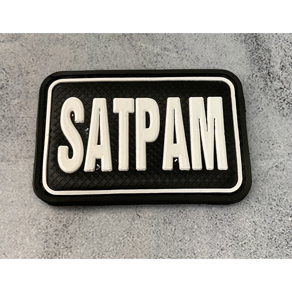 Patch Security (Satpam Tulisan Putih) - Patch Velcro Satpam - Prepetan Satpam Tulisan - Velcro Karet