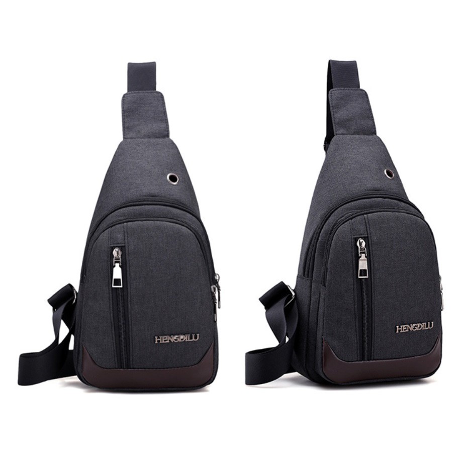 Tas Selempang WATERPROOF 501 Kanvas Men Sling Back Cowo Messanger Korea Fashion Shoulder Bag