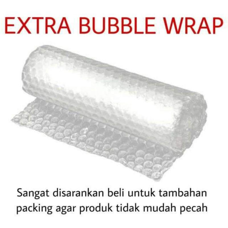 

BUBBLE WRAP Tambahan BUBBLE WRAP untuk packing paket yang lebih aman