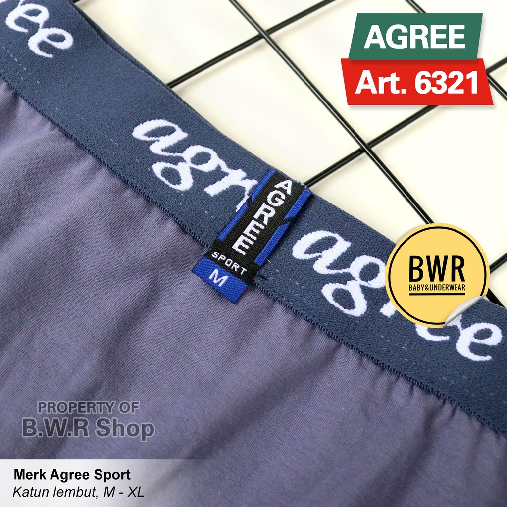 [ 3pc ] AGREE | CD BOXER Agree Polos 6321 | Celana Dalam Pria Comfort Box Coklat