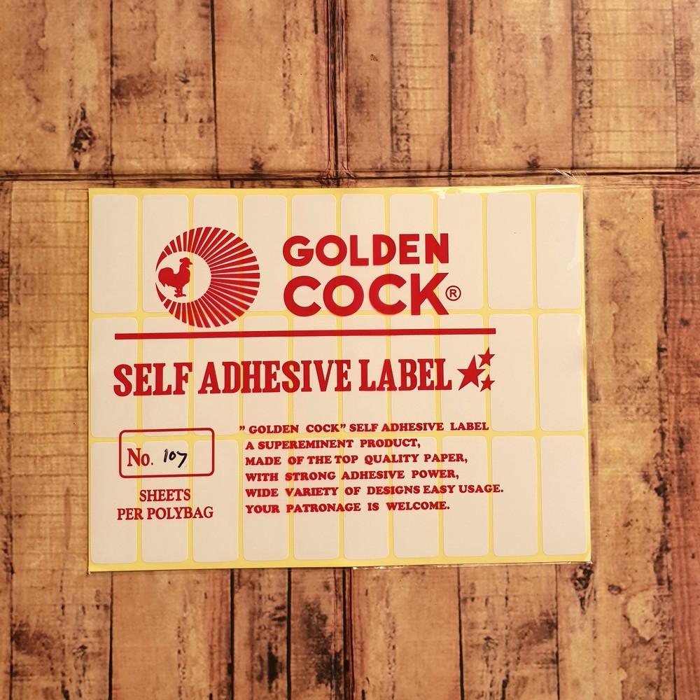 Label Golden Cock No. 107 - Self Adhesive Label 107 - Sticker