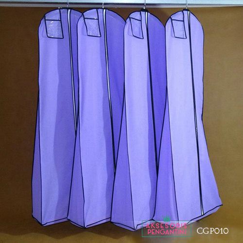 [READY STOCK] PELINDUNG GAUN PENGANTIN PLASTIK COVER BAJU GANTUNG UNGU CGP010