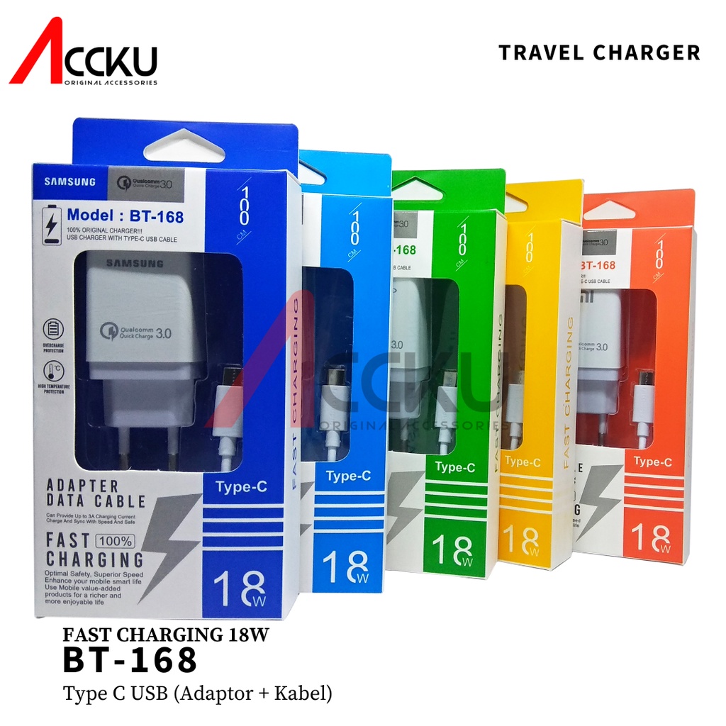 Charger 18W Type C Charger Micro Usb Fast Charging 18W Samsung Quick Charge Ori New -  BT-168