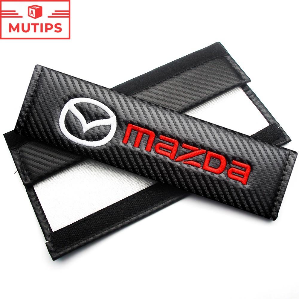 Mazda 2 Pak Cover Sabuk Pengaman Mobil Bahan Serat Karbon Untuk 2 3 CX5 CX30 CX8 CX3 Mazda2 6 5 bl gh gp