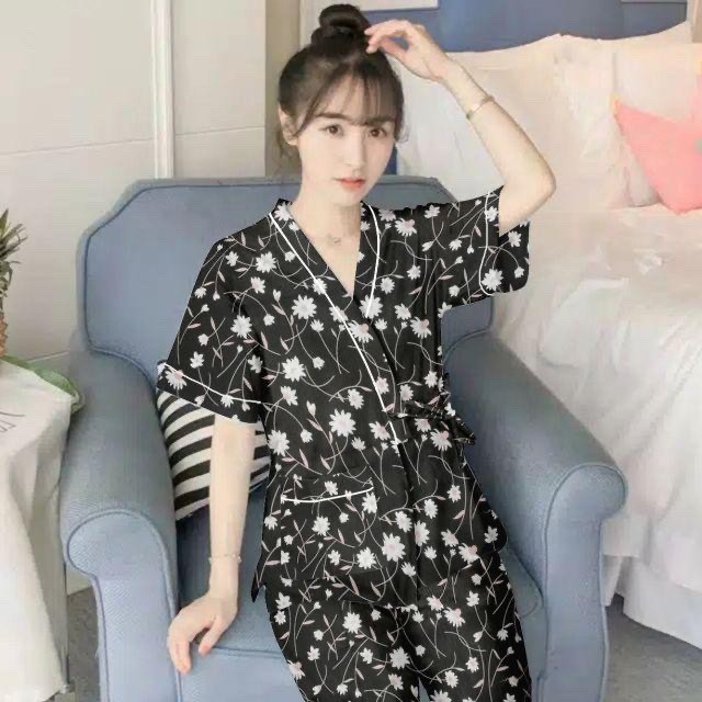 KIMONO SETELAN PANJANG BAJU TIDUR WANITA