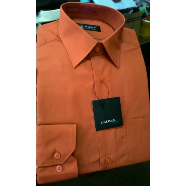 Kemeja ALISAN merah bata 2 panjang REG fit