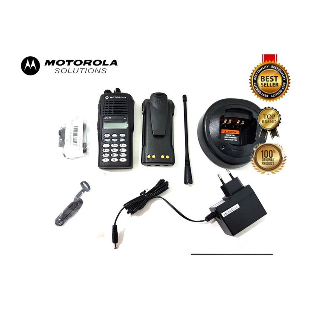 HANDY TALKY MOTOROLA GP 338 UHF 403-470 MHZ NEW GARANSI RESMI POSTEL