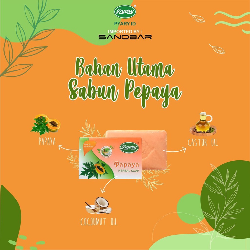 Sabun PYARY PAPAYA [BPOM]  - Original 100% Soap PEPAYA RI NA17190500009 | Kecantikan