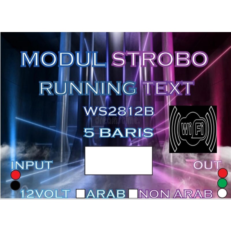 modul strobo running text ws2812b 5baris