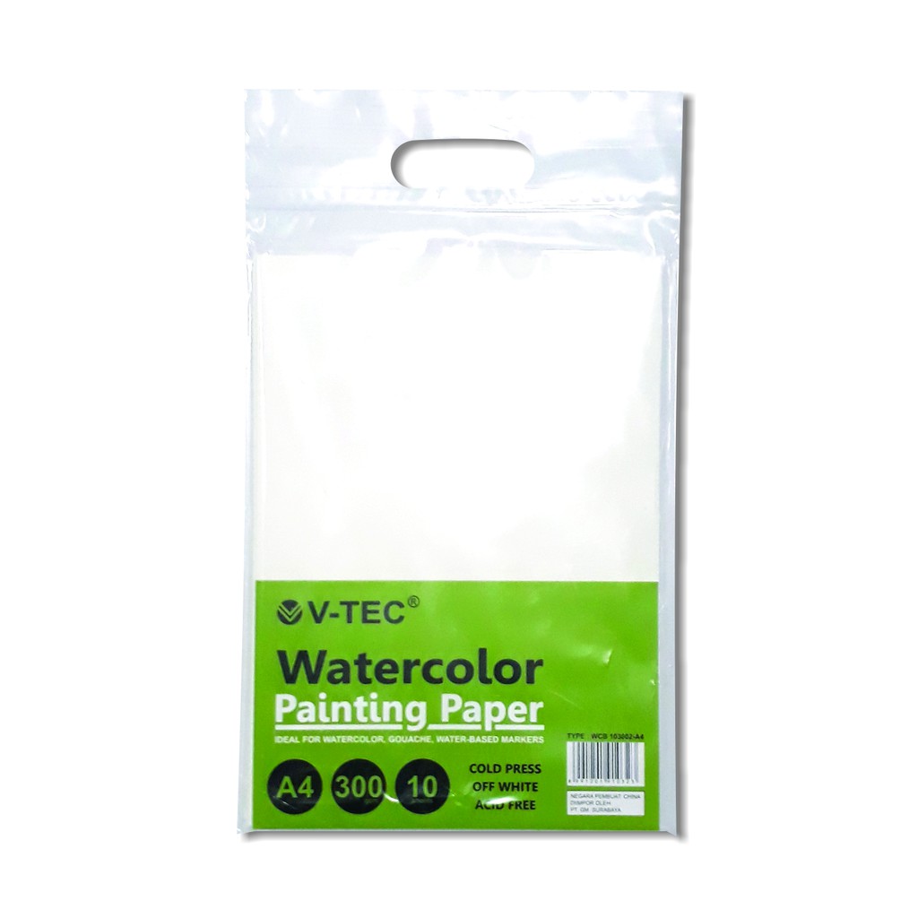 V-TEC WATER COLOR PAPER A4 300 GSM /  COLD PAPER